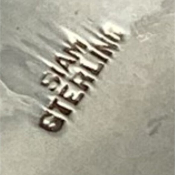 Vintage Siam Sterling Silver & Enamel Leaf Pendant Necklace 14.39g - 20" long - Picture 5 of 8